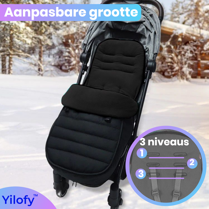 Yilofy Universele Luxe Voetenzak Babywagen & Autostoel Zwart Buggy Kinderwagen